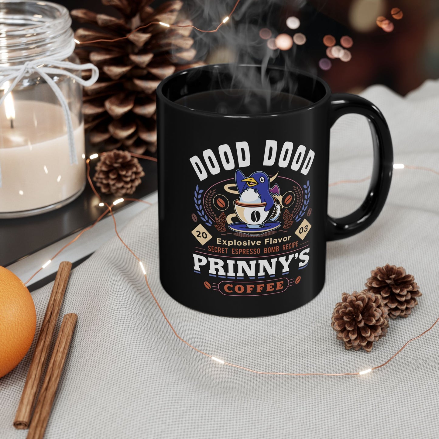Prinny Dood Coffee Emblem Black Mug