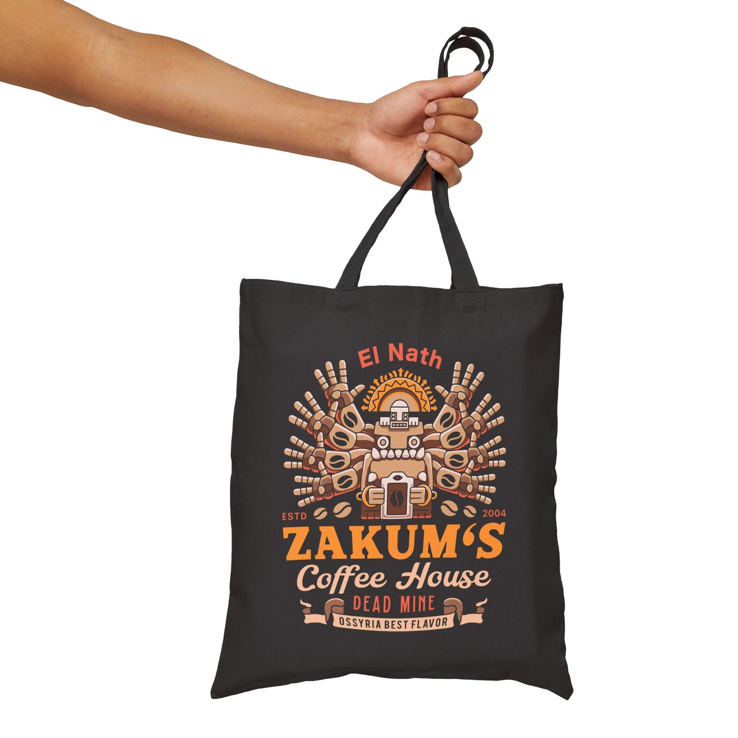 Zakum Coffee Emblem Cotton Canvas Tote Bag