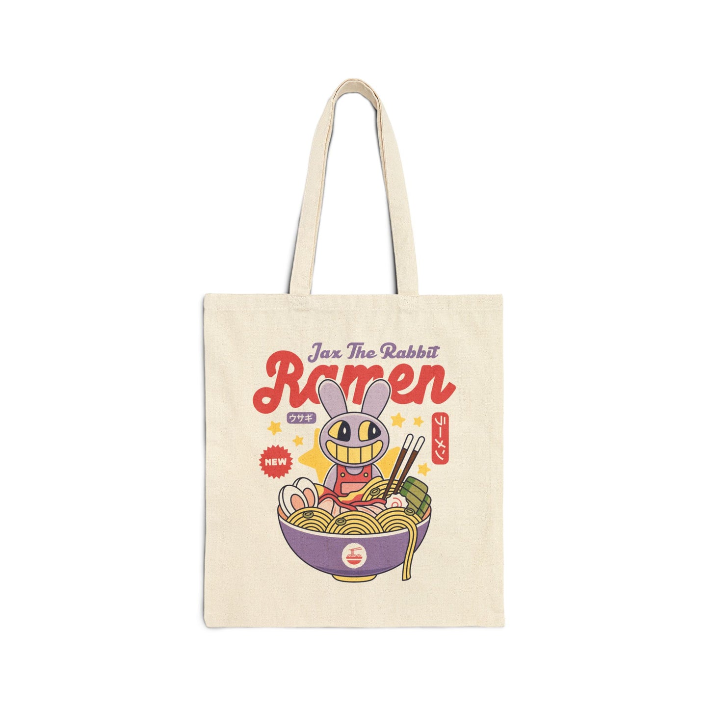 Jax Purple Rabbit Ramen Cotton Canvas Tote Bag