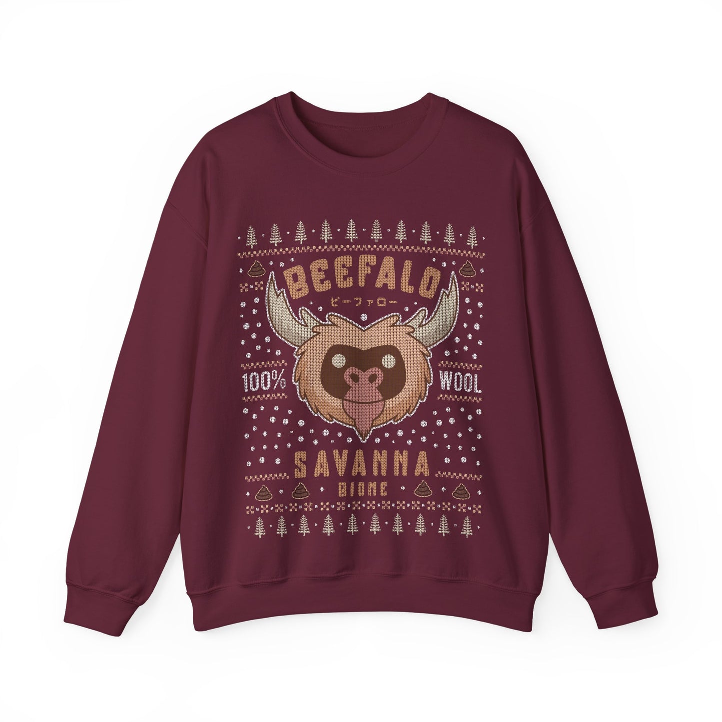 Savanna Beefalo Ugly Sweater Unisex Crewneck Sweatshirt