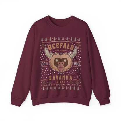 Savanna Beefalo Ugly Sweater Unisex Crewneck Sweatshirt