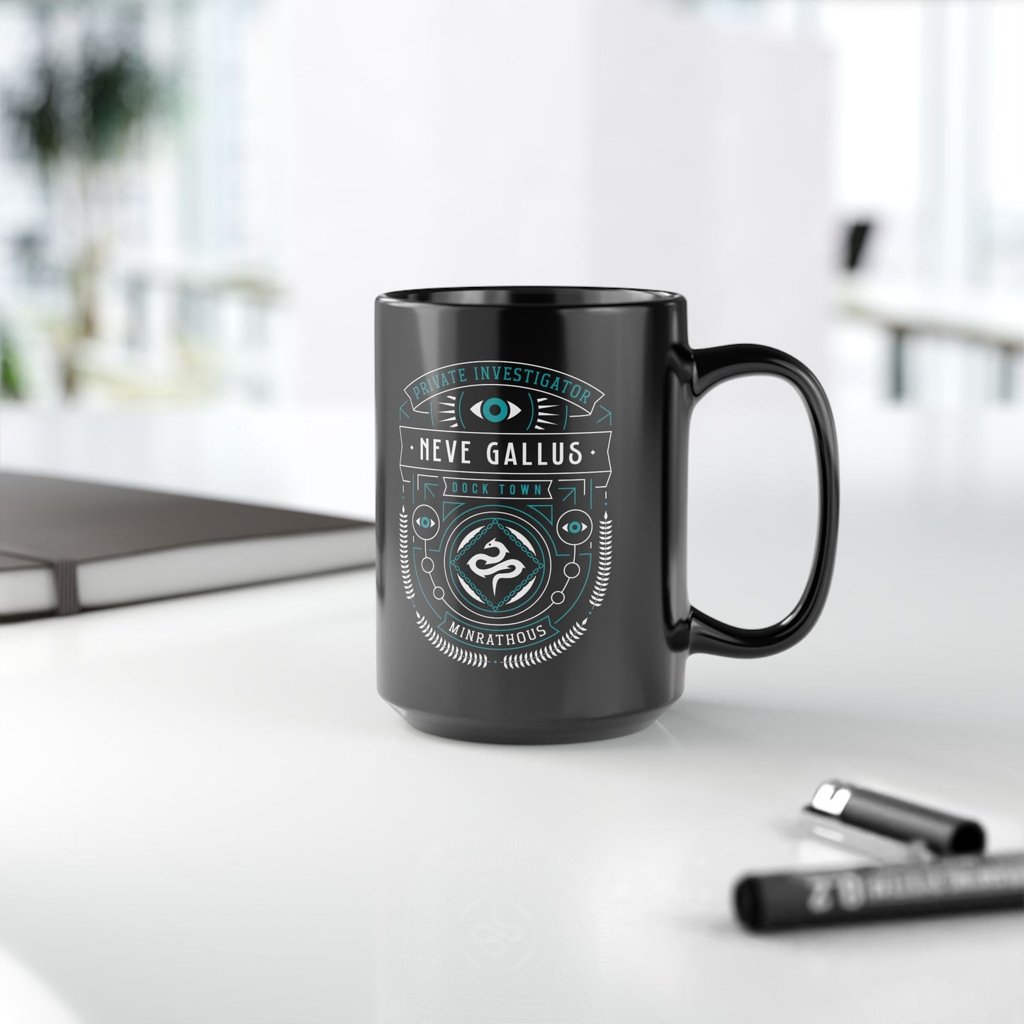 Minrathous Private Investigator Crest Black Mug