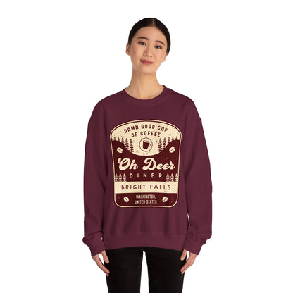 Oh Deer Diner Emblem Unisex Crewneck Sweatshirt