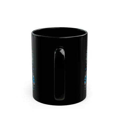 Cabin Coins Stamp Club Emblem Black Mug