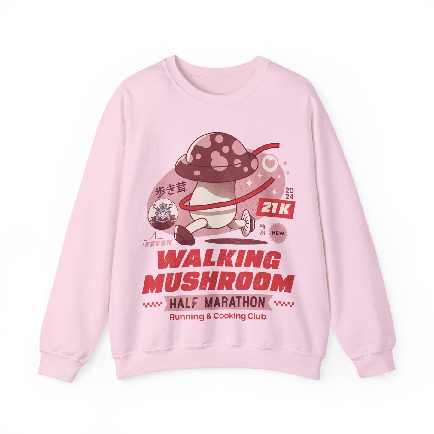 Walking Mushroom Marathon Unisex Crewneck Sweatshirt