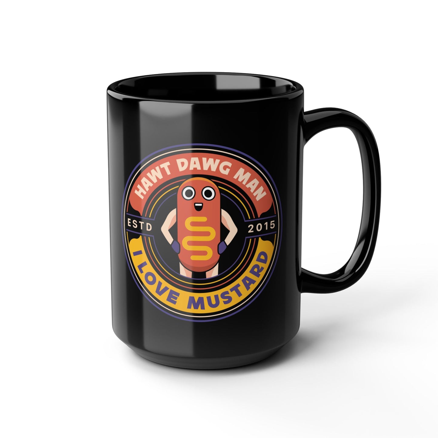 Hawt Dawg Man Emblem Black Mug
