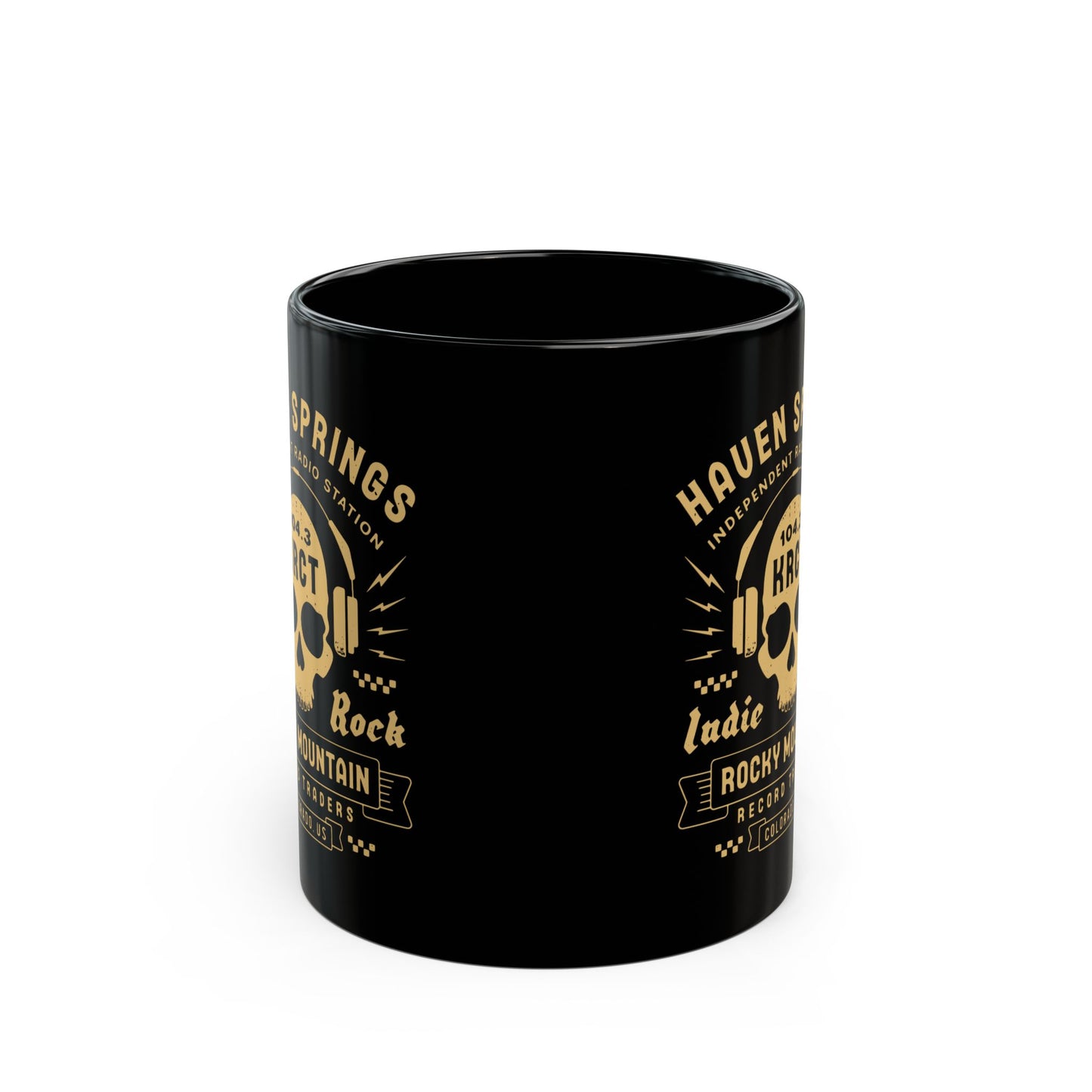Haven Springs Radio Emblem Black Mug