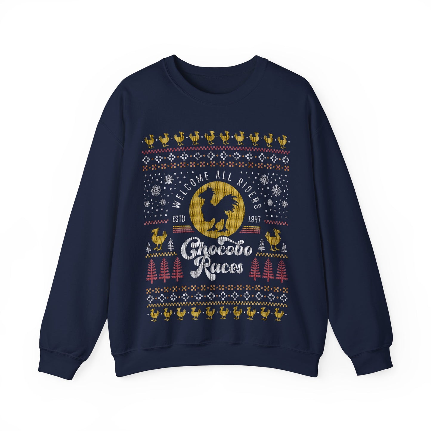 Chocobo Races Ugly Sweater Unisex Crewneck Sweatshirt