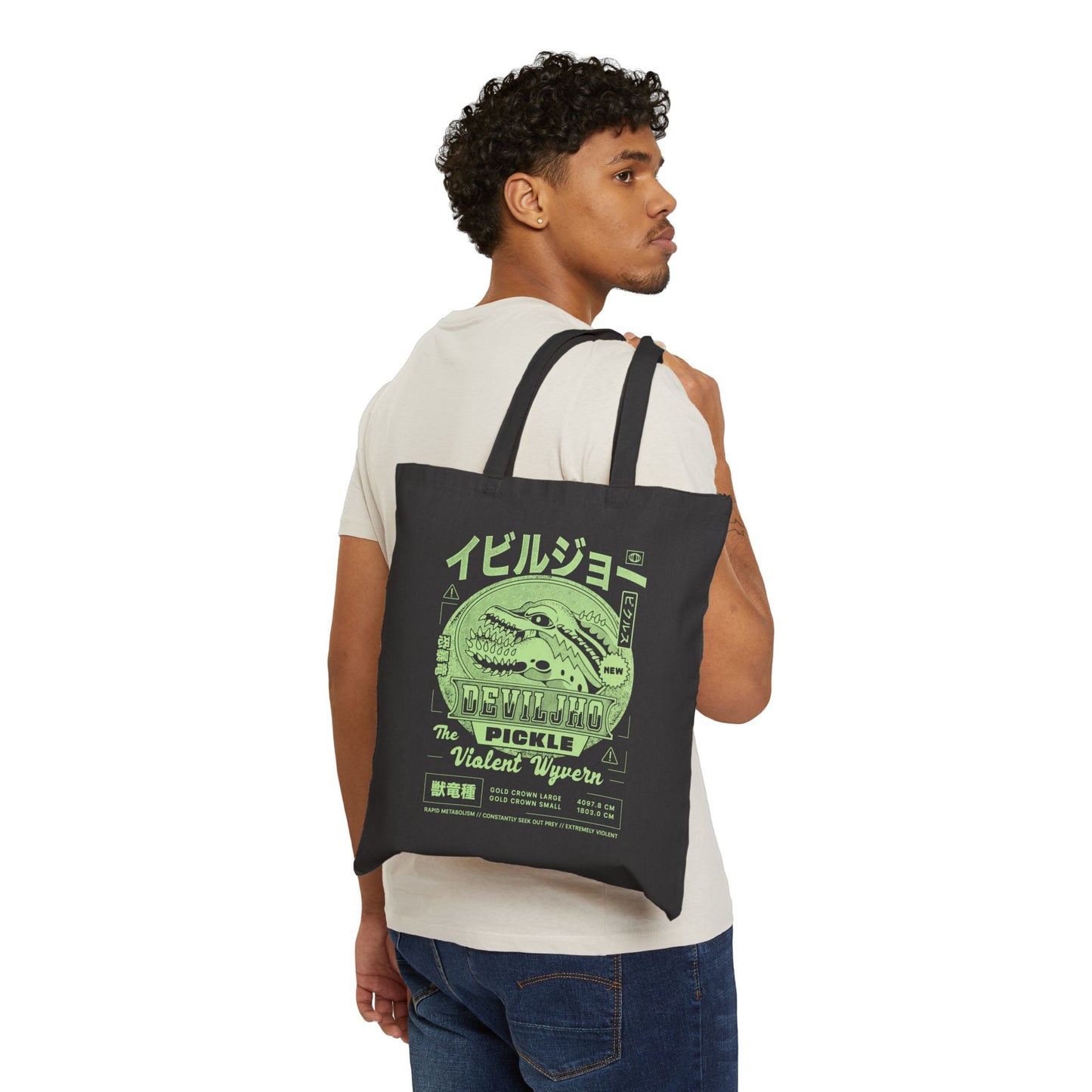 Deviljho Pickle Grunge Cotton Canvas Tote Bag