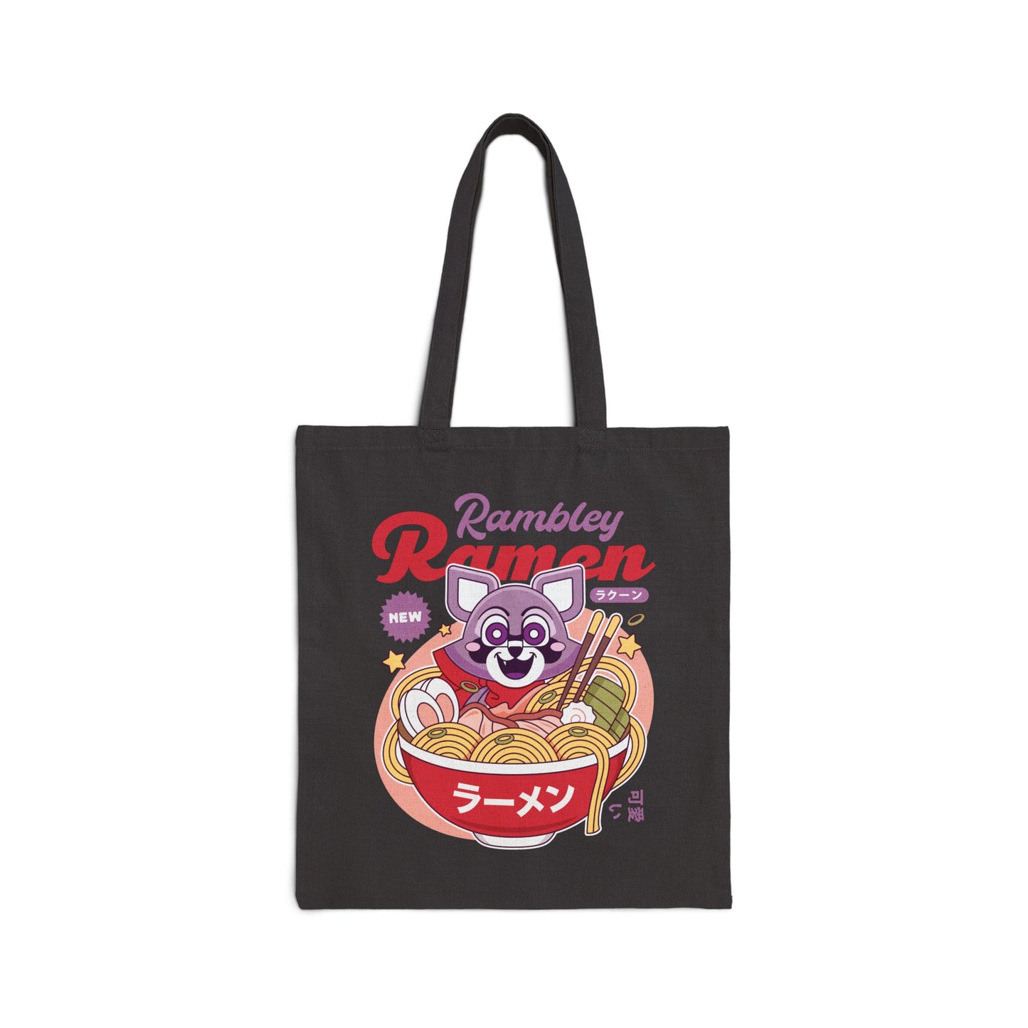 Rambley The Raccoon Ramen Canvas Tote Bag