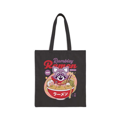 Rambley The Raccoon Ramen Canvas Tote Bag