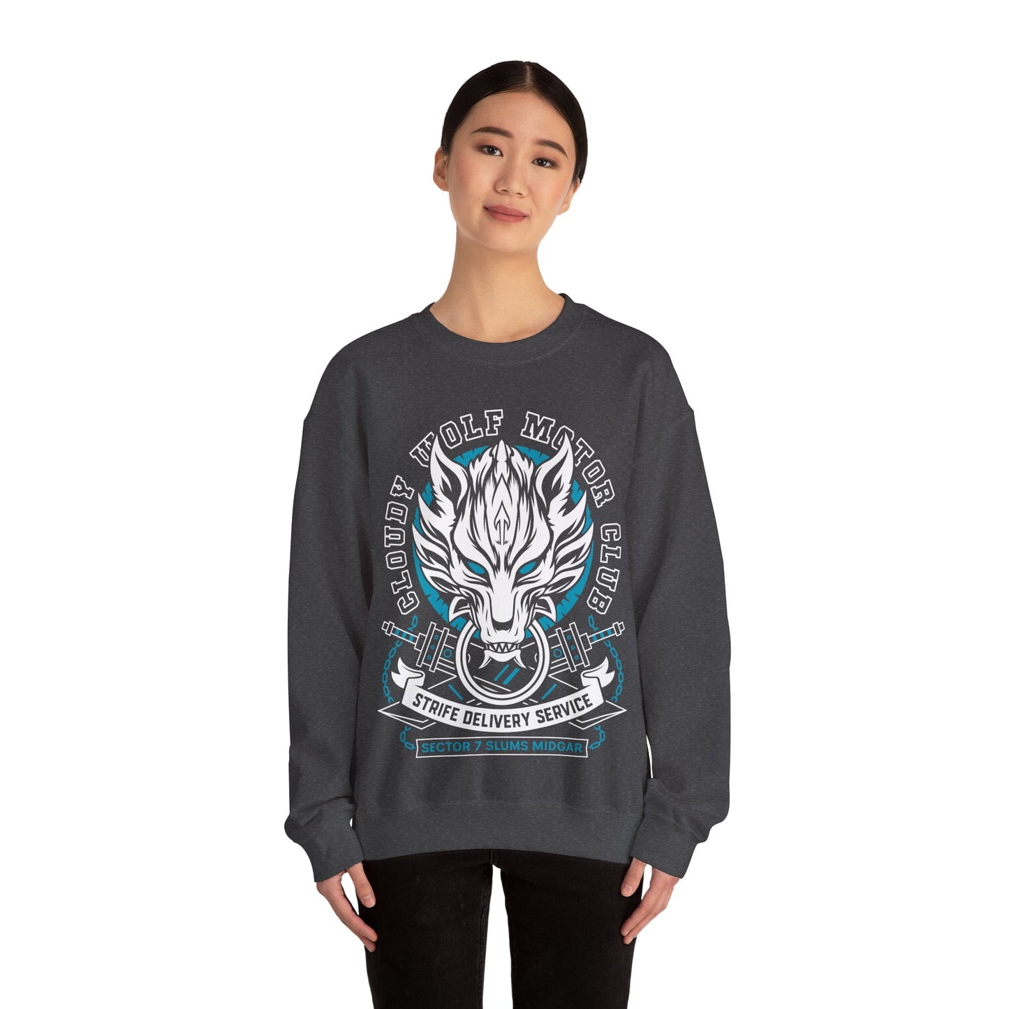 Cloudy Wolf Midgar Motor Crewneck Sweatshirt