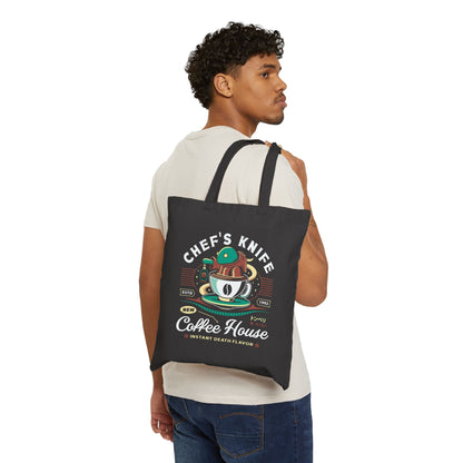 Chefs Knife Coffee Crest Canvas Tote Bag