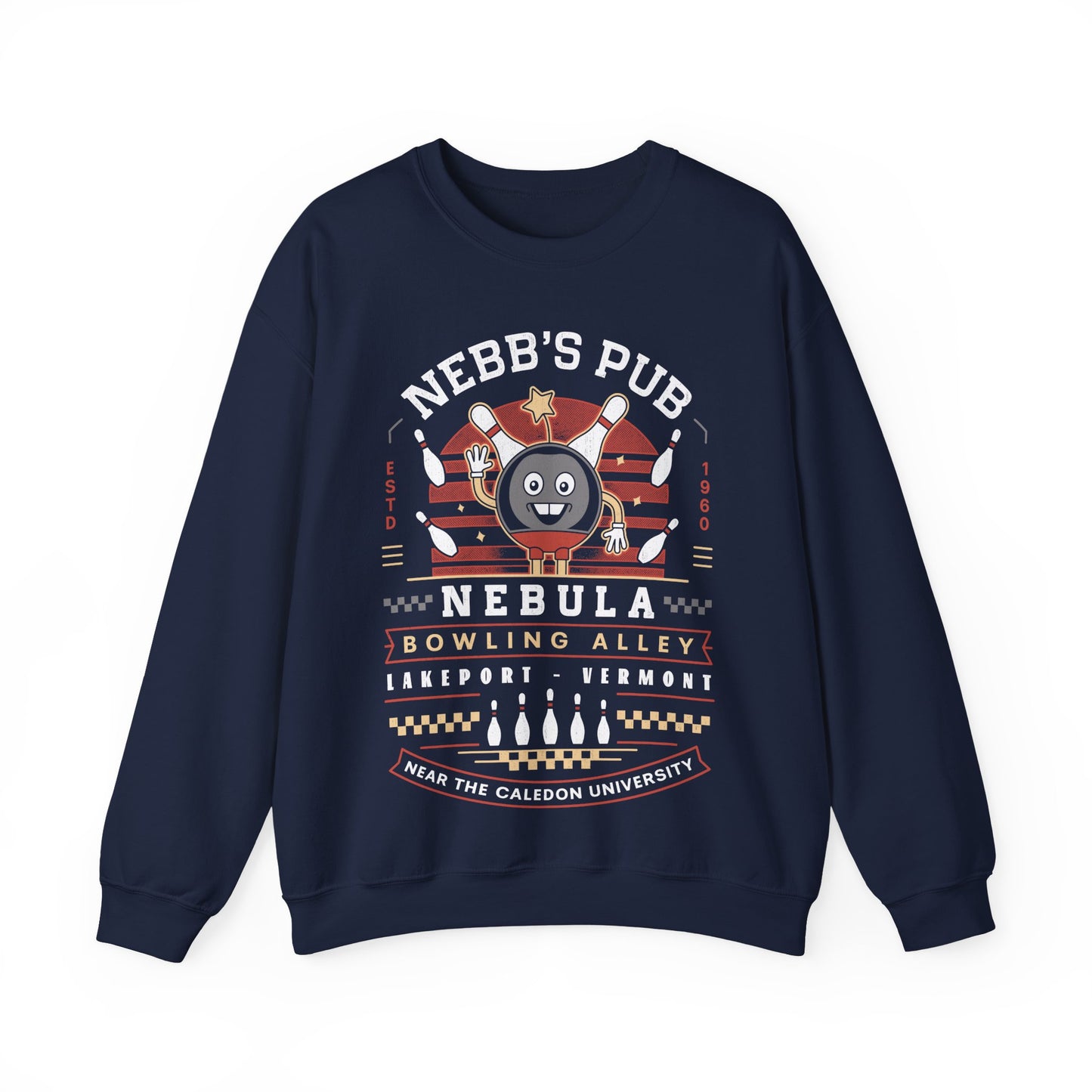 Nebb Bowling Mascot Emblem Crewneck Sweatshirt