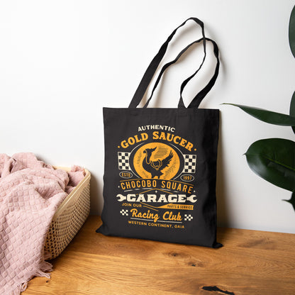 Gold Saucer Garage Vintage Tote Bag