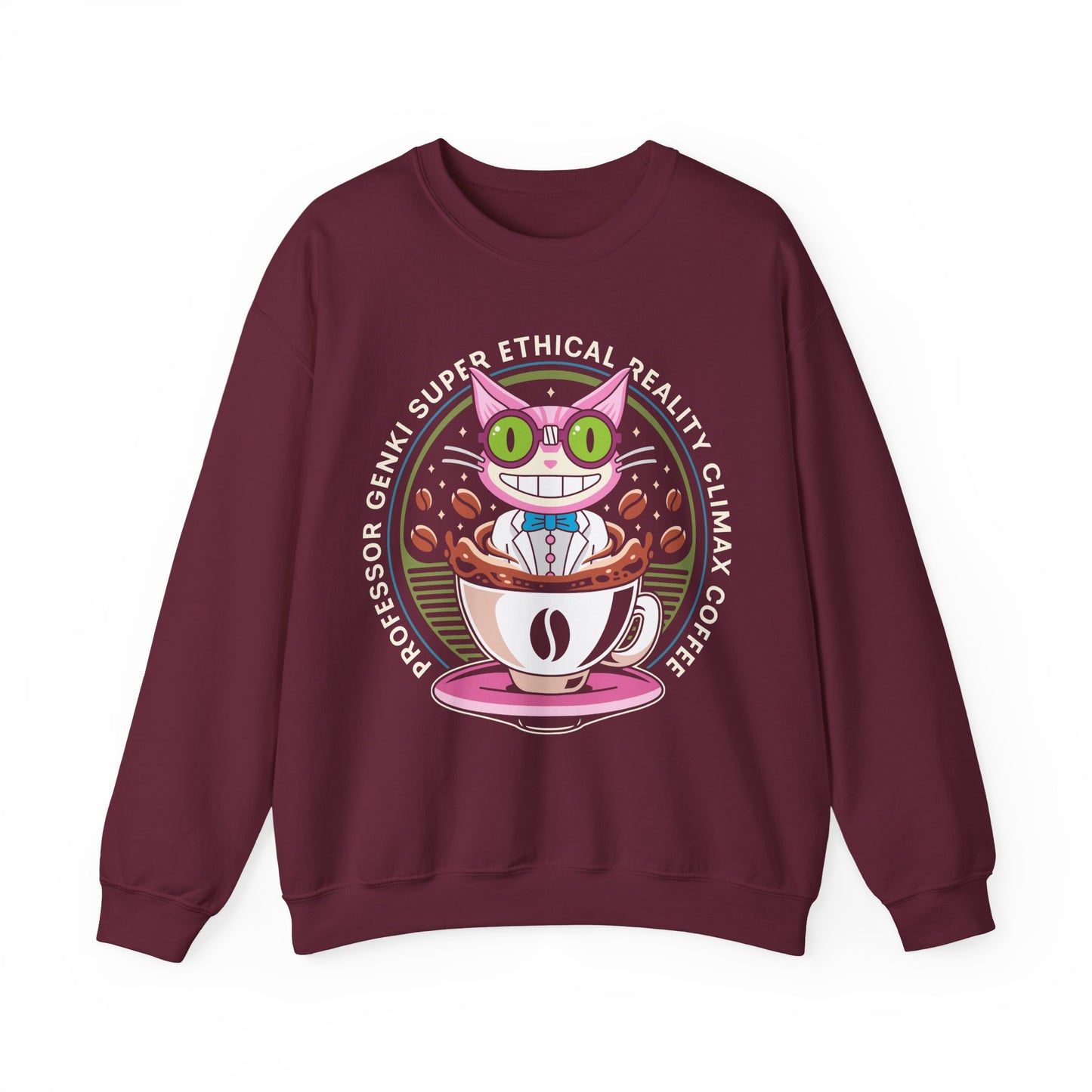 Steelport Cat Coffee Emblem Crewneck Sweatshirt