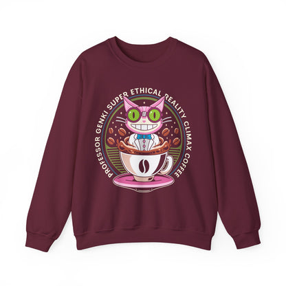 Steelport Cat Coffee Emblem Crewneck Sweatshirt