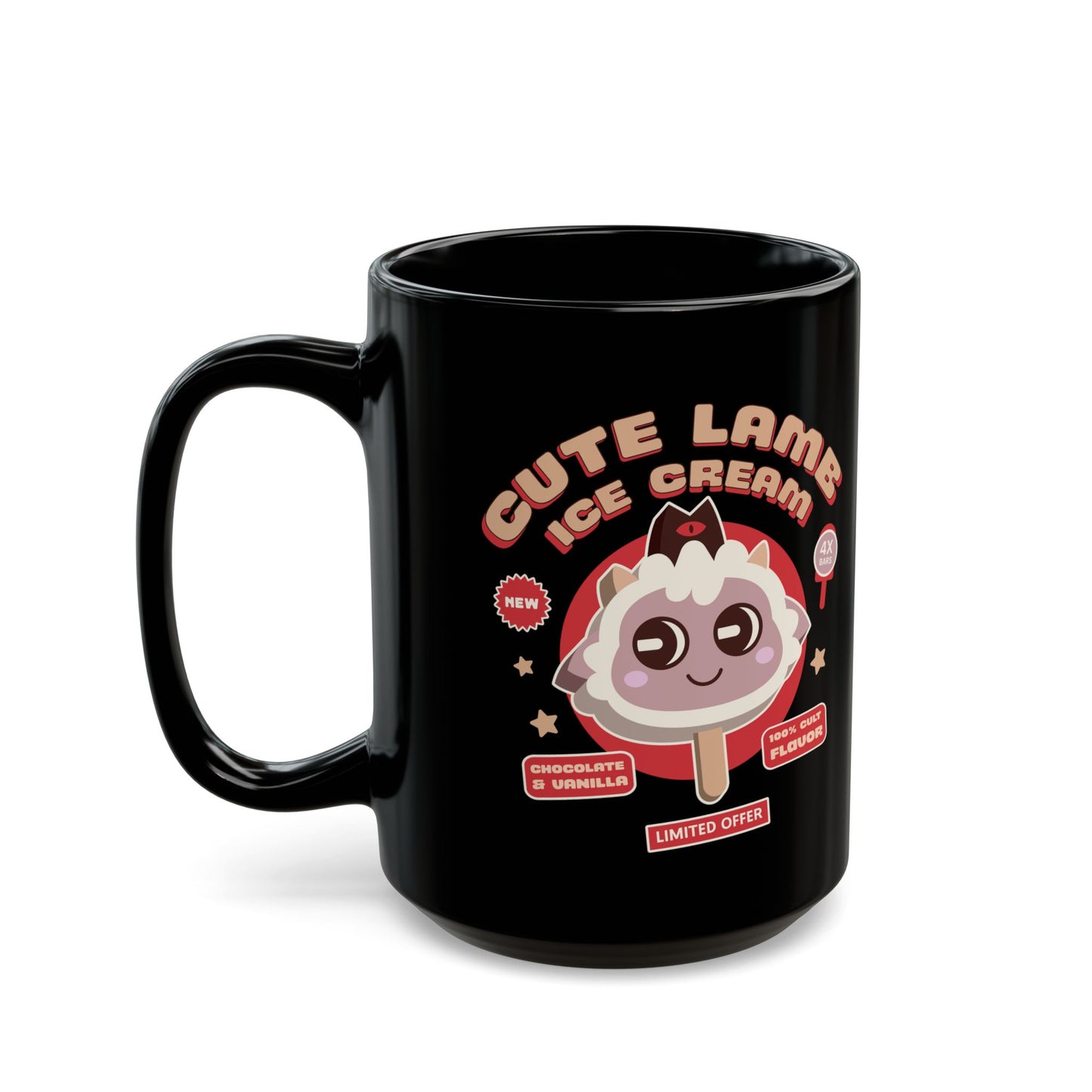 Lamb Ice Cream Black Mug