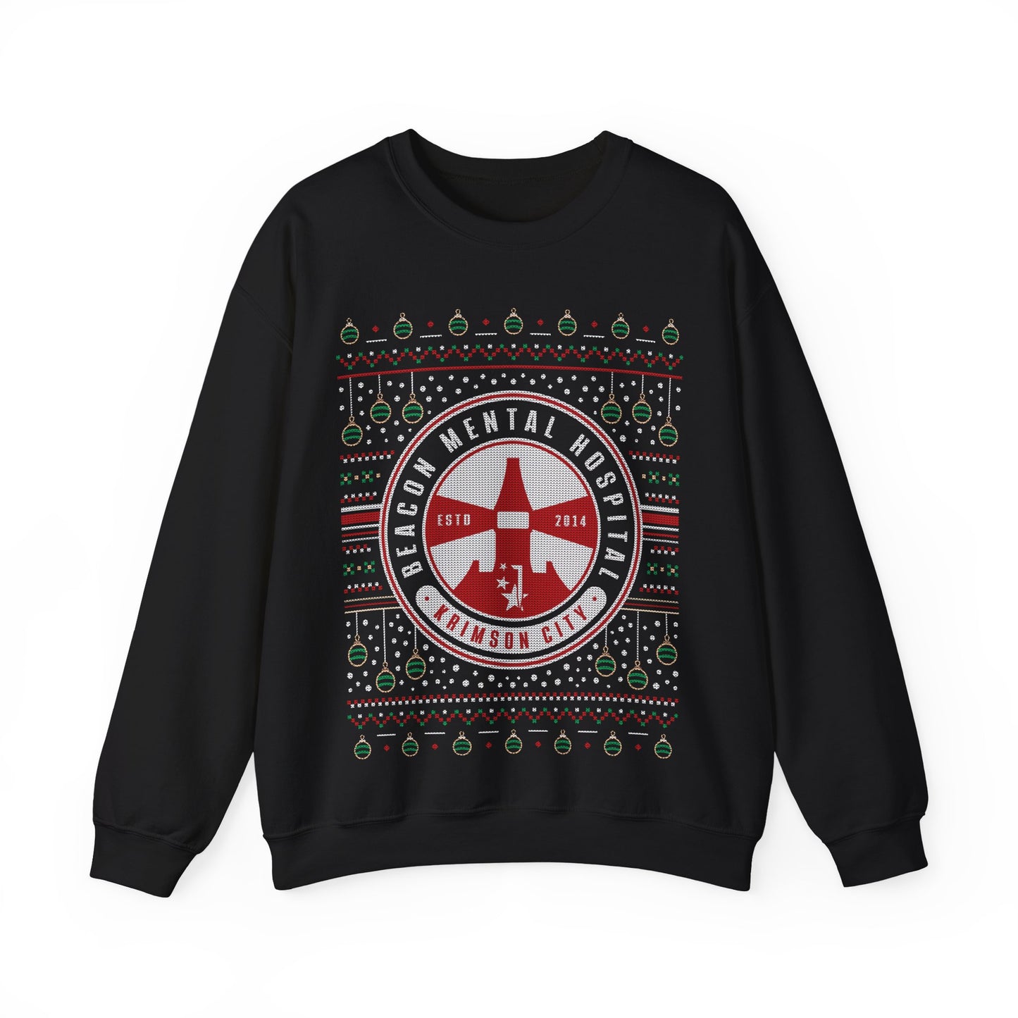Beacon Mental Hospital Ugly Sweater Crewneck Sweatshirt