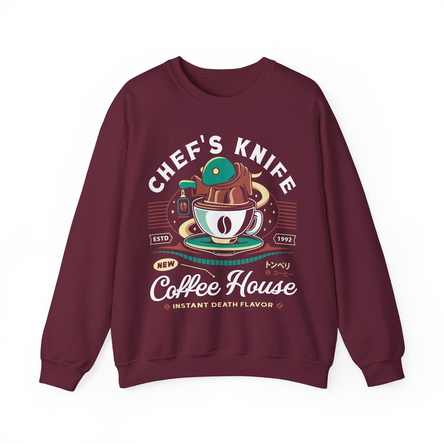 Chefs Knife Coffee Crest Unisex Crewneck Sweatshirt