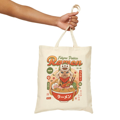 Felyne Palico Ramen Cotton Canvas Tote Bag