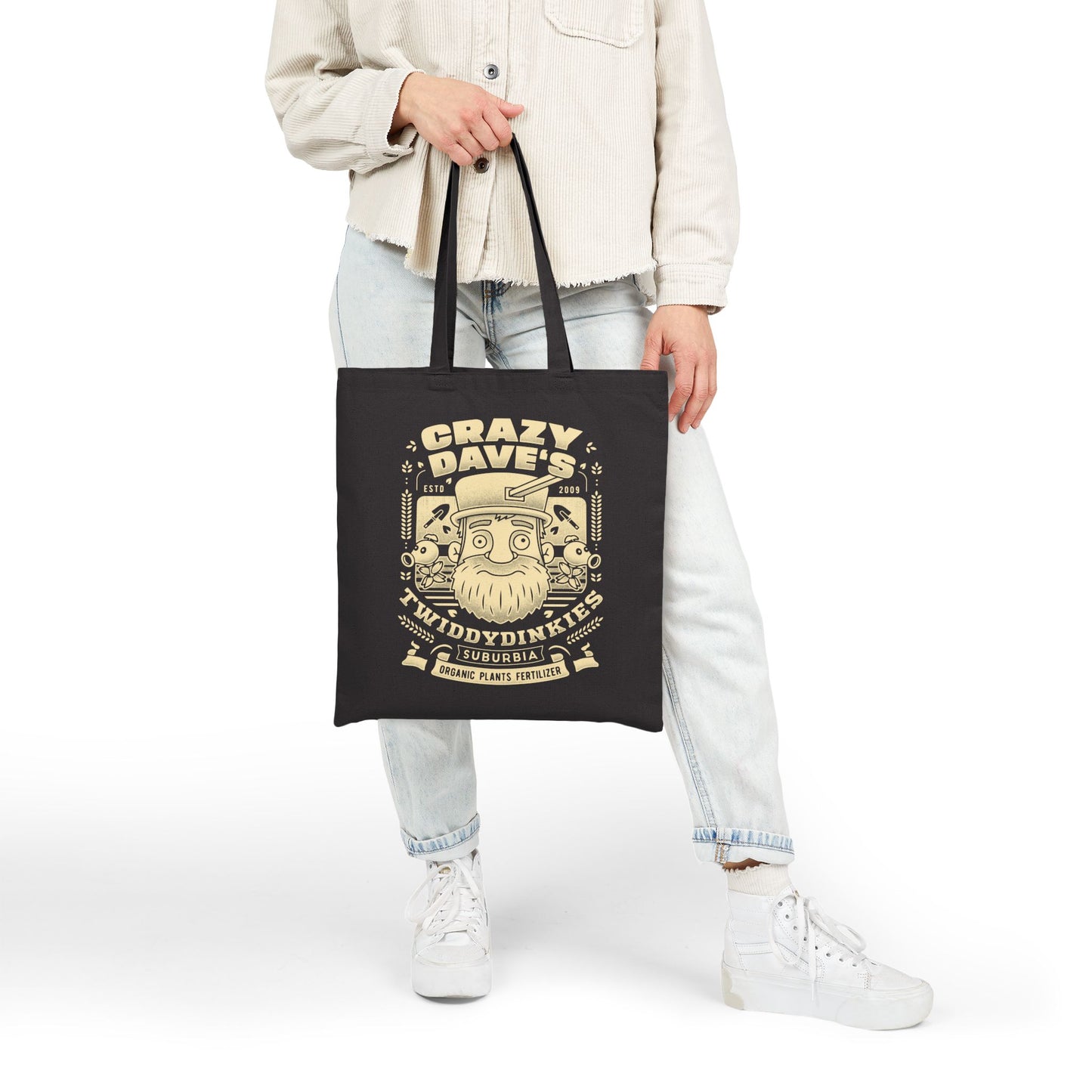 Crazy Dave Emblem Grunge Tote Bag