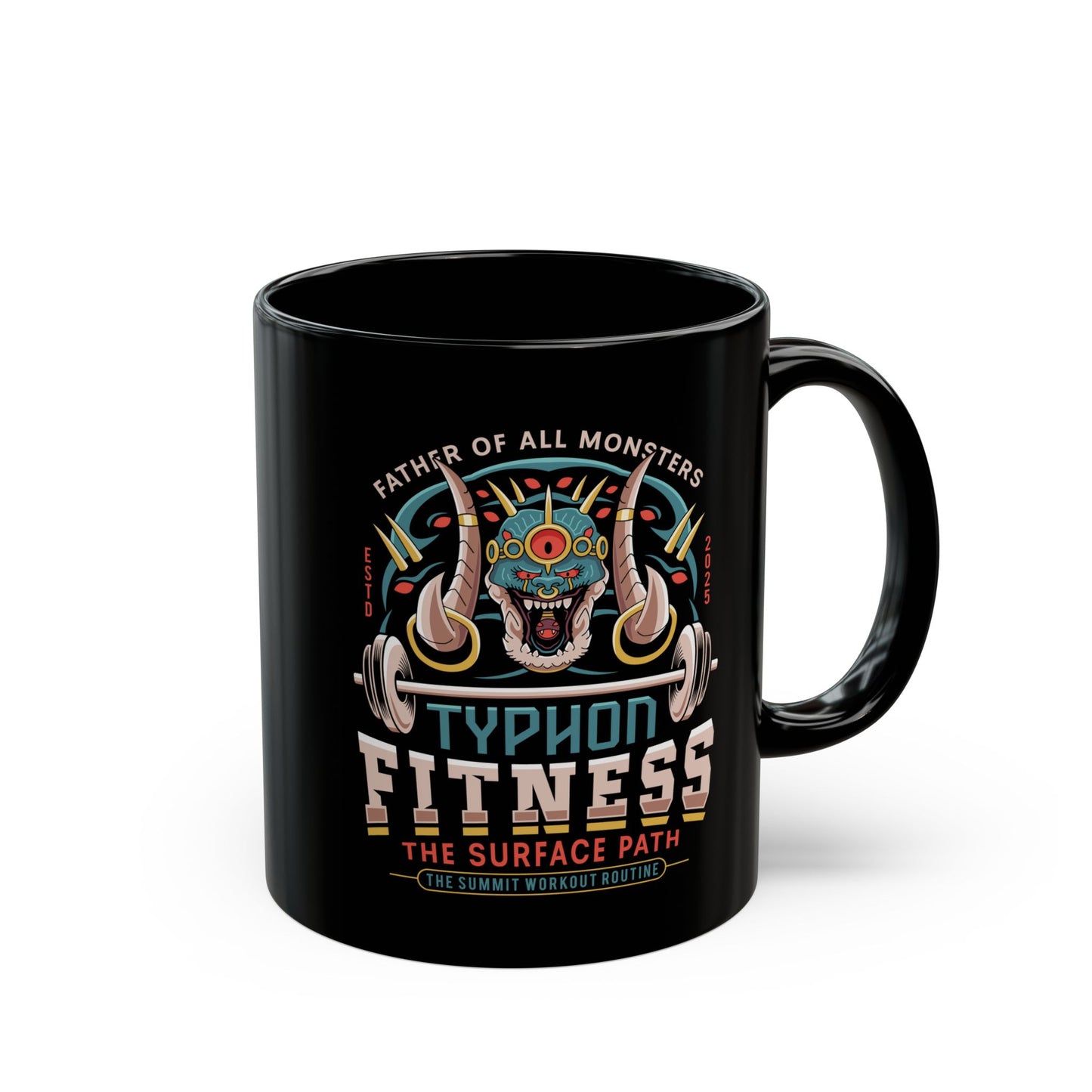 Father Of All Monsters Fitness Emblem Black Mug