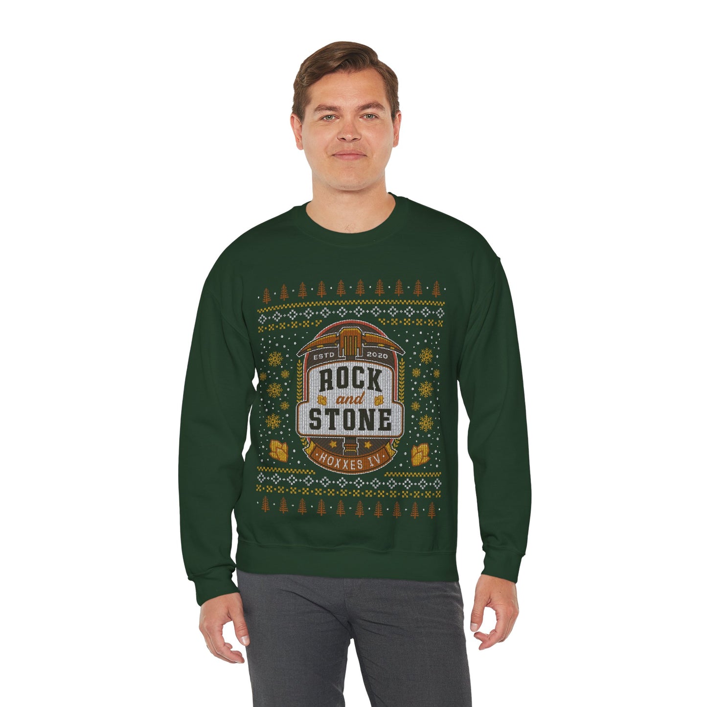 Rock And Stone Ugly Sweater Unisex Crewneck Sweatshirt