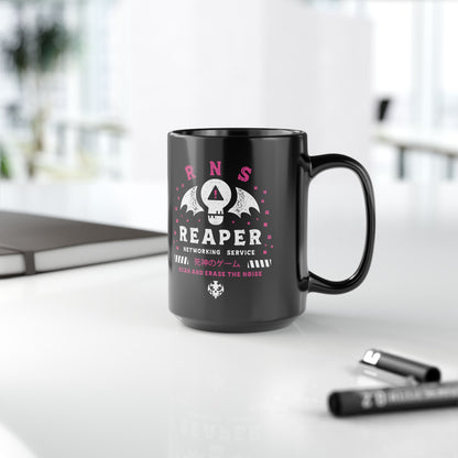 Reaper Networking Service Grunge Black Mug