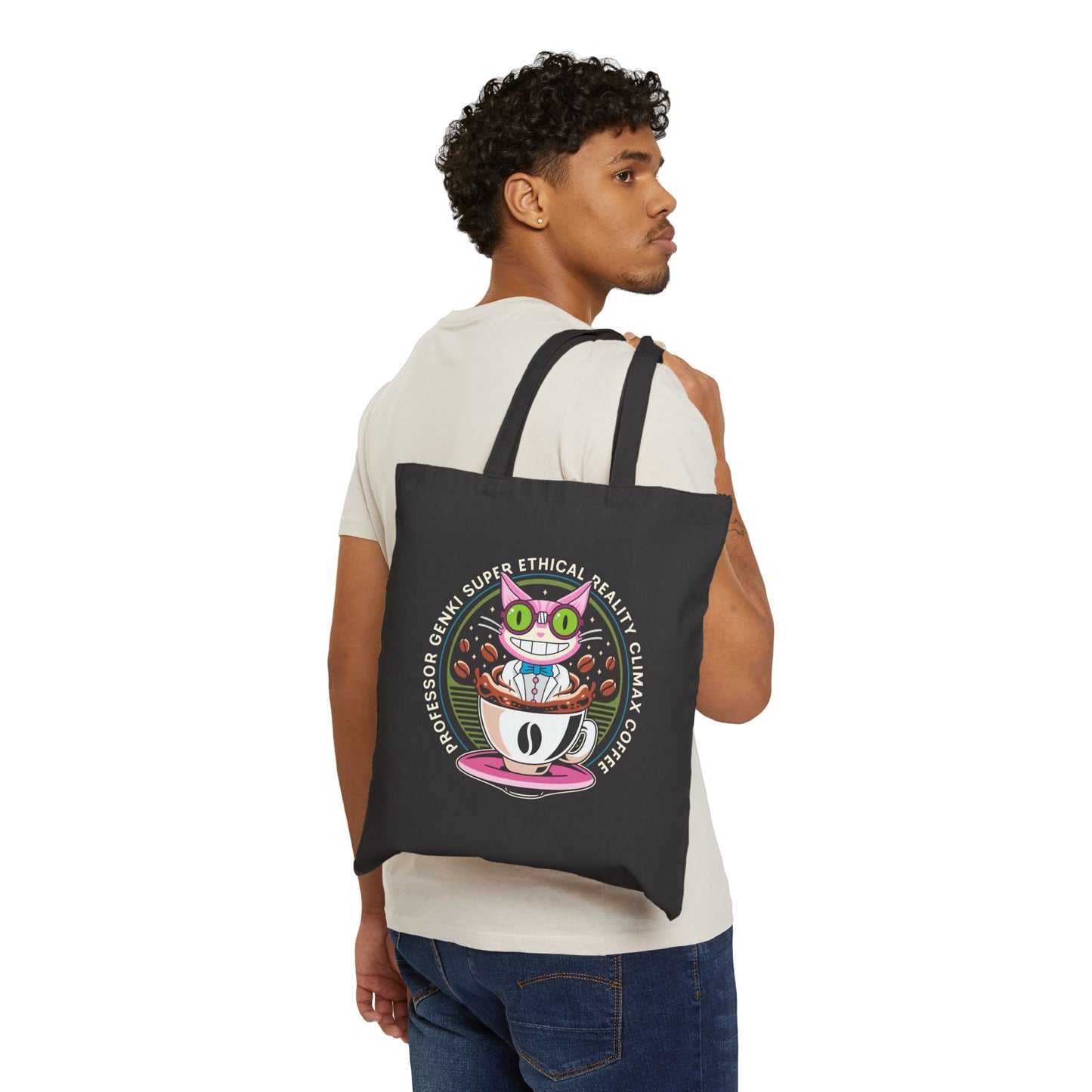 Steelport Cat Coffee Emblem Tote Bag