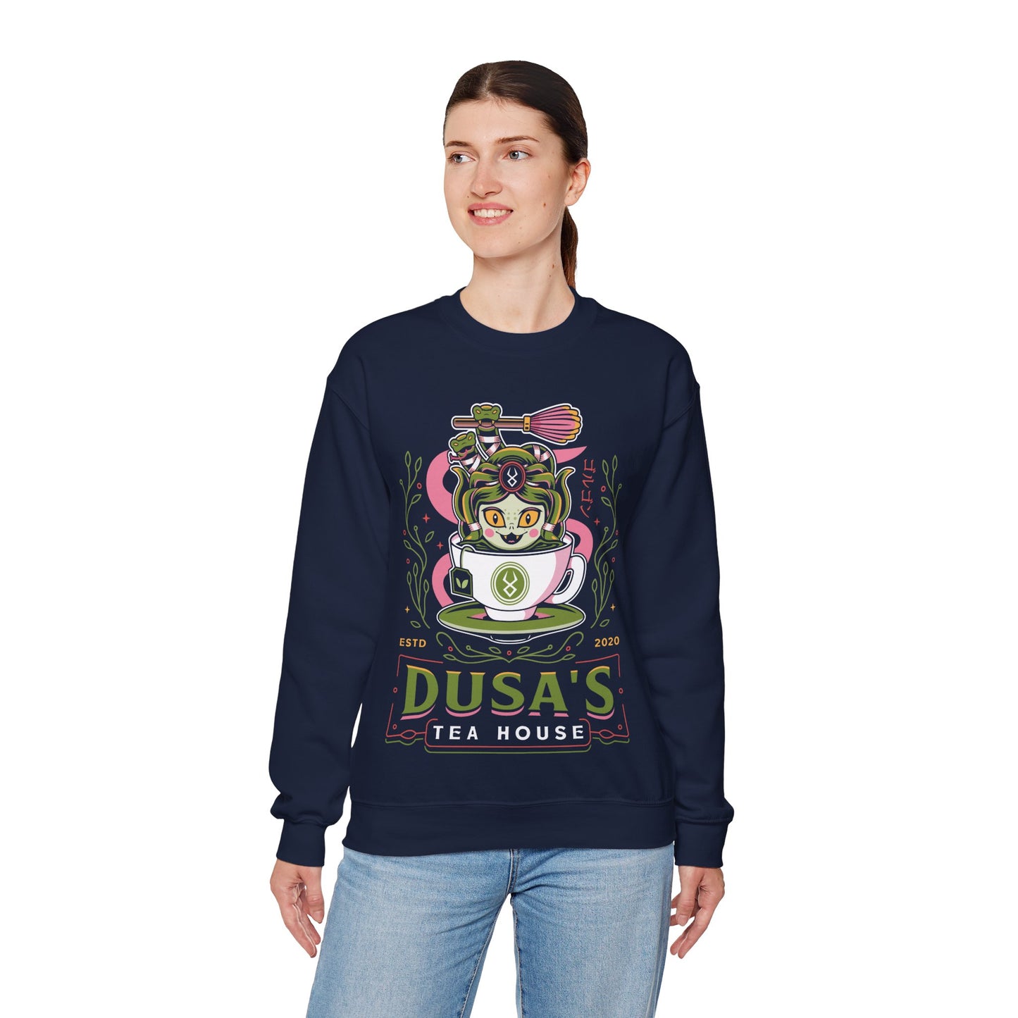 Dusa Green Tea Emblem Crewneck Sweatshirt