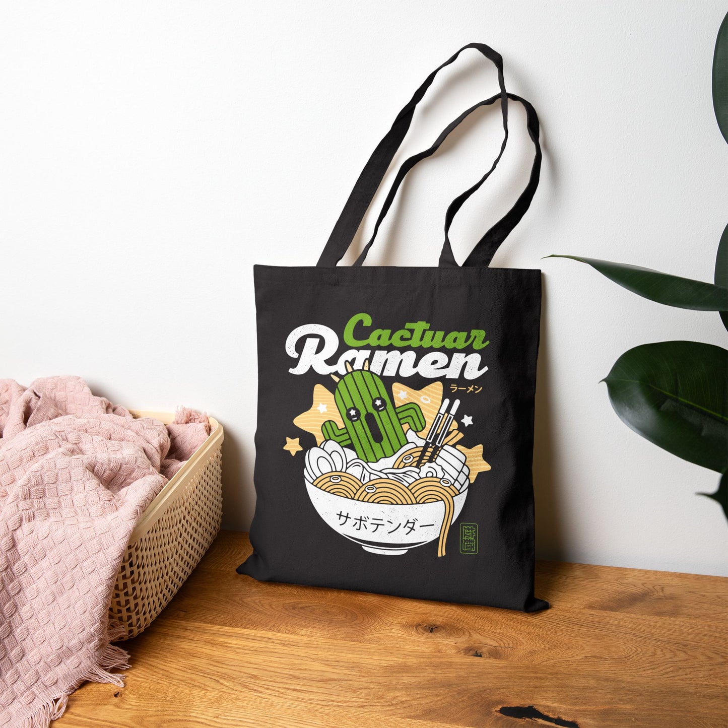 Cactuar Ramen Aesthetic Cotton Canvas Tote Bag
