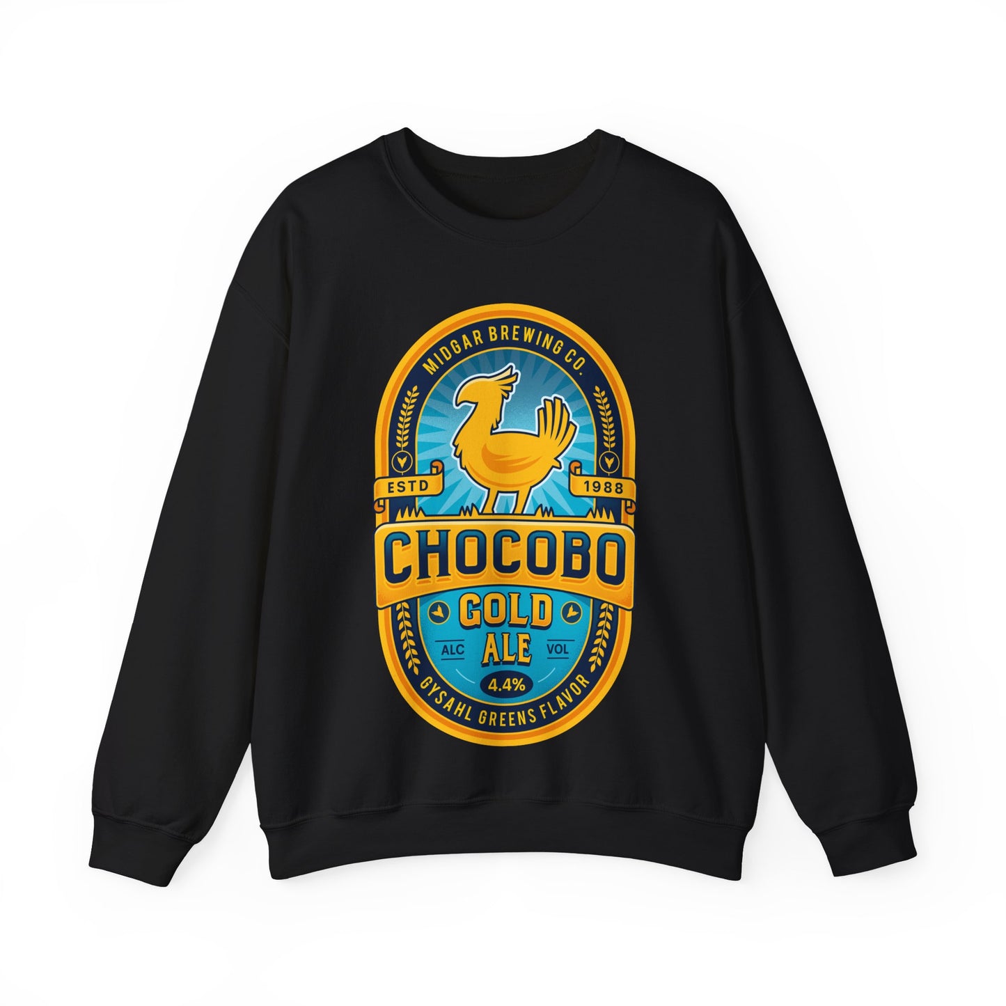 Chocobo Gold Beer Emblem Unisex Crewneck Sweatshirt