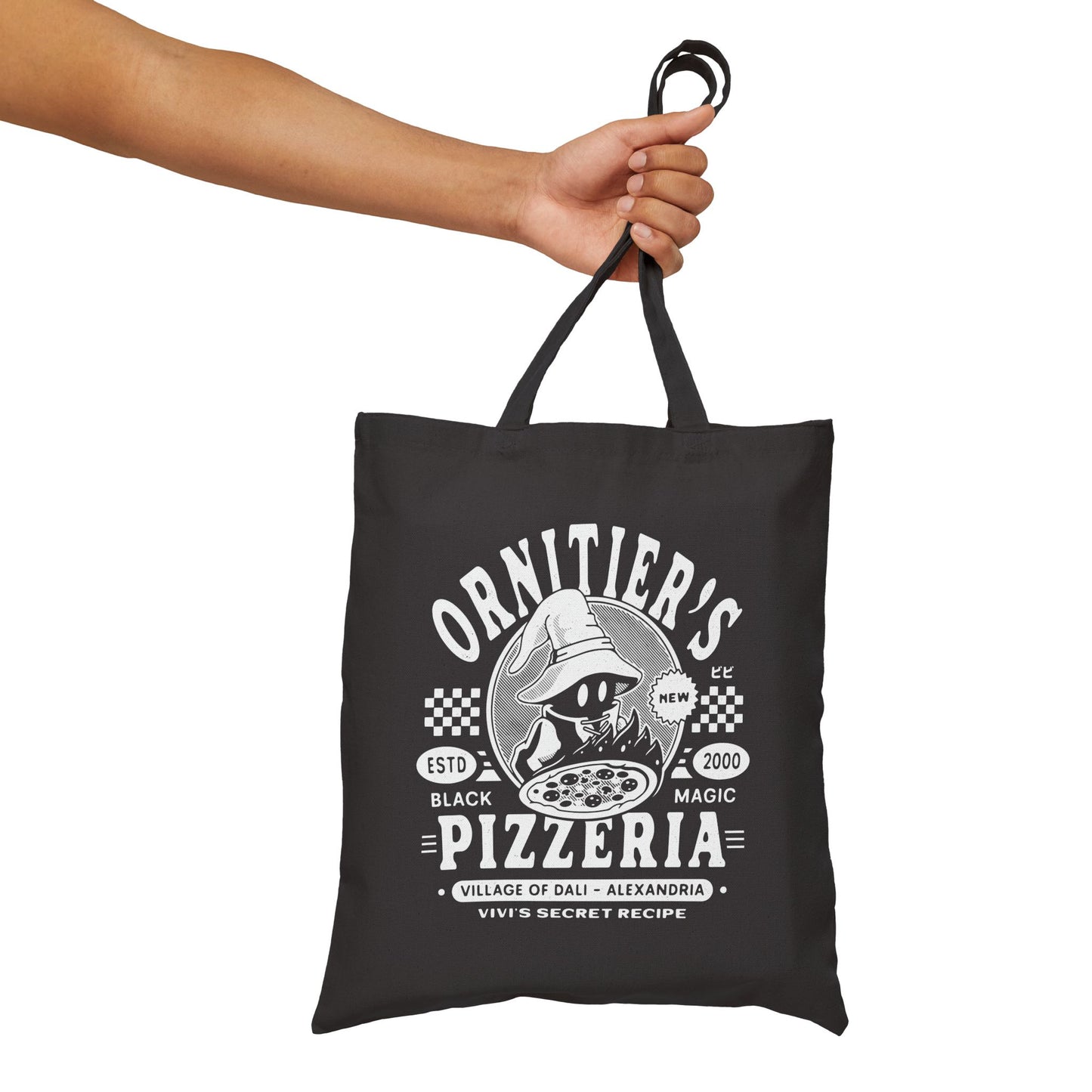 The Ornitier Pizzeria Grunge Cotton Canvas Tote Bag