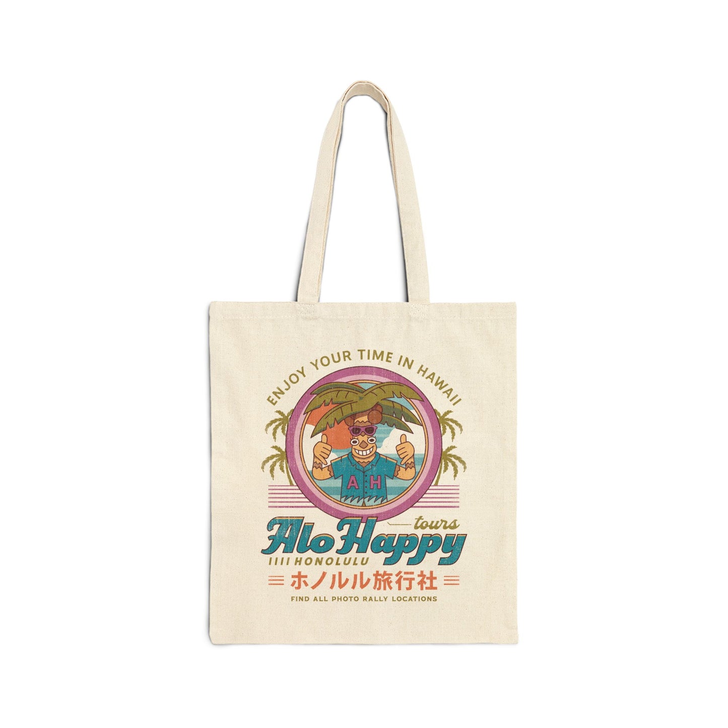 Alo Happy Tours Vintage Cotton Canvas Tote Bag