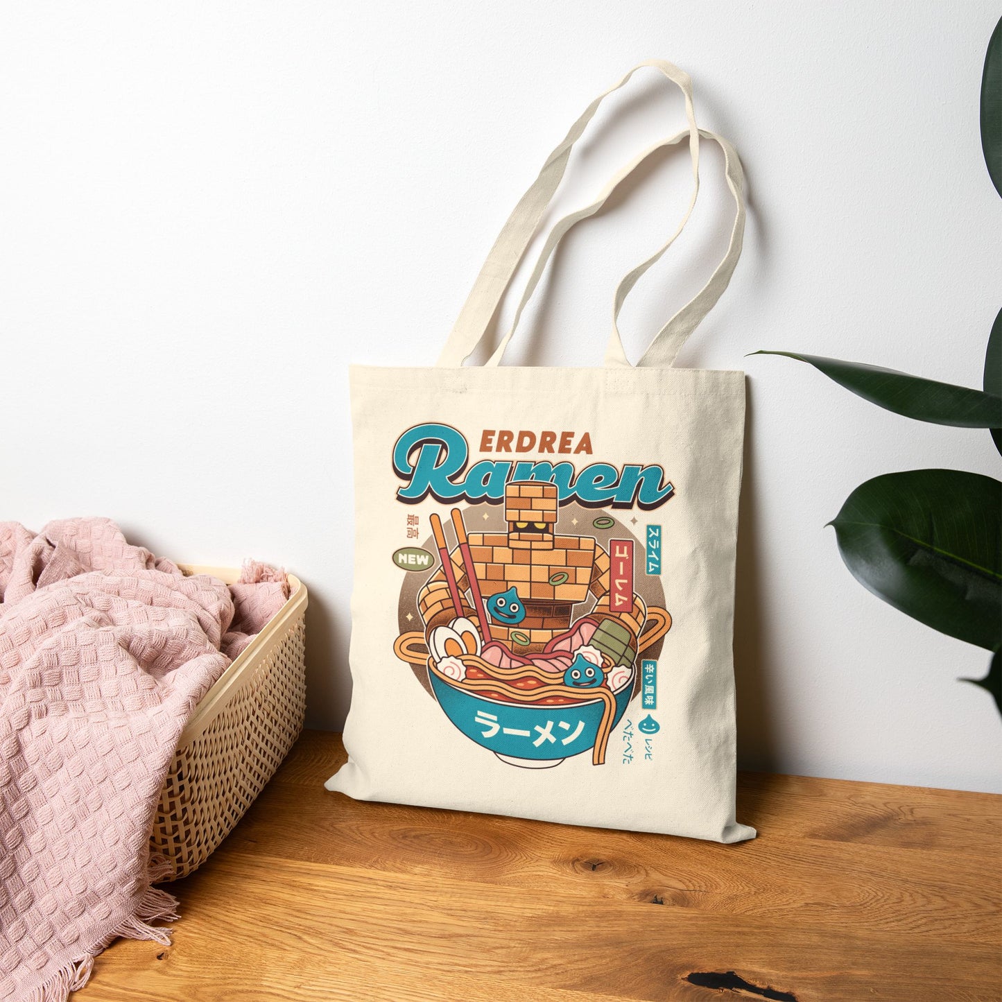 Erdrea Monsters Ramen Vintage Tote Bag
