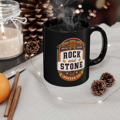 Rock And Stone Emblem Black Mug