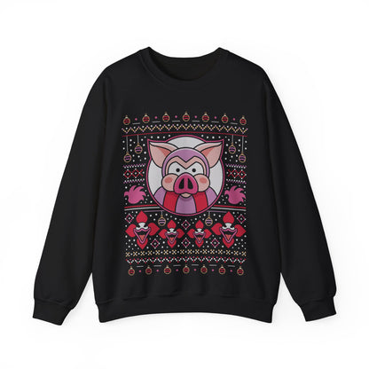 Evil Pigs Ugly Sweater Crewneck Sweatshirt
