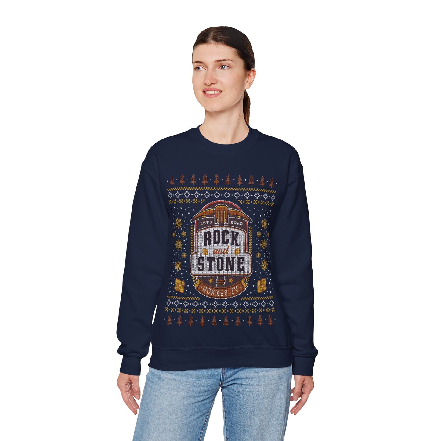 Rock And Stone Ugly Sweater Unisex Crewneck Sweatshirt