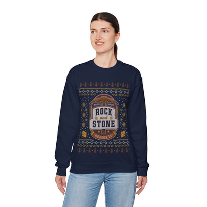 Rock And Stone Ugly Sweater Unisex Crewneck Sweatshirt