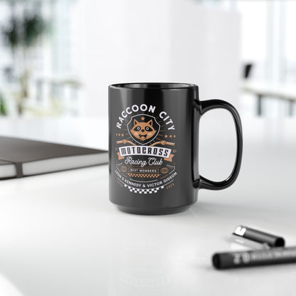 Raccoon City Racing Club Emblem Black Mug