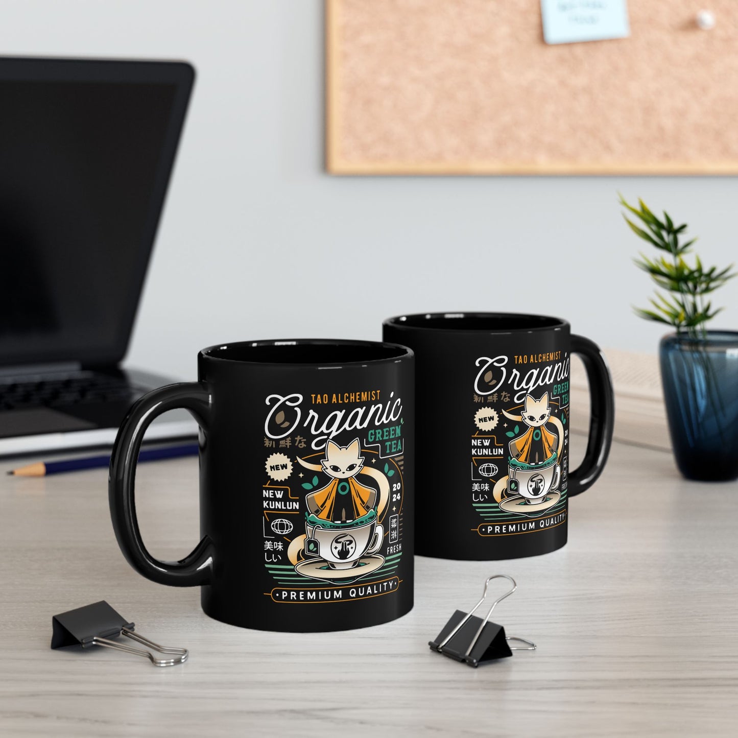Mysterious Alchemist Green Tea Black Mug