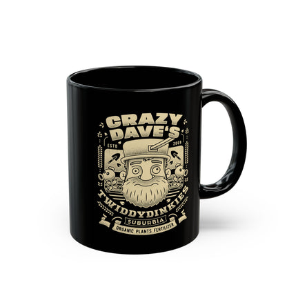 Crazy Dave Emblem Grunge Black Mug
