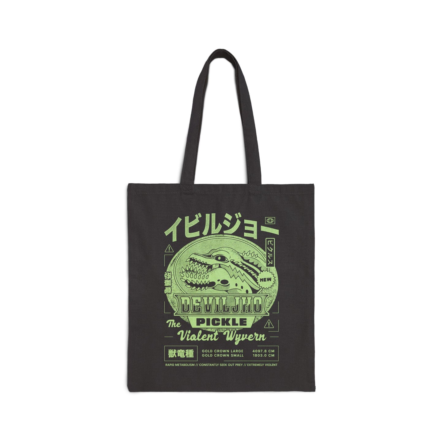 Deviljho Pickle Grunge Cotton Canvas Tote Bag