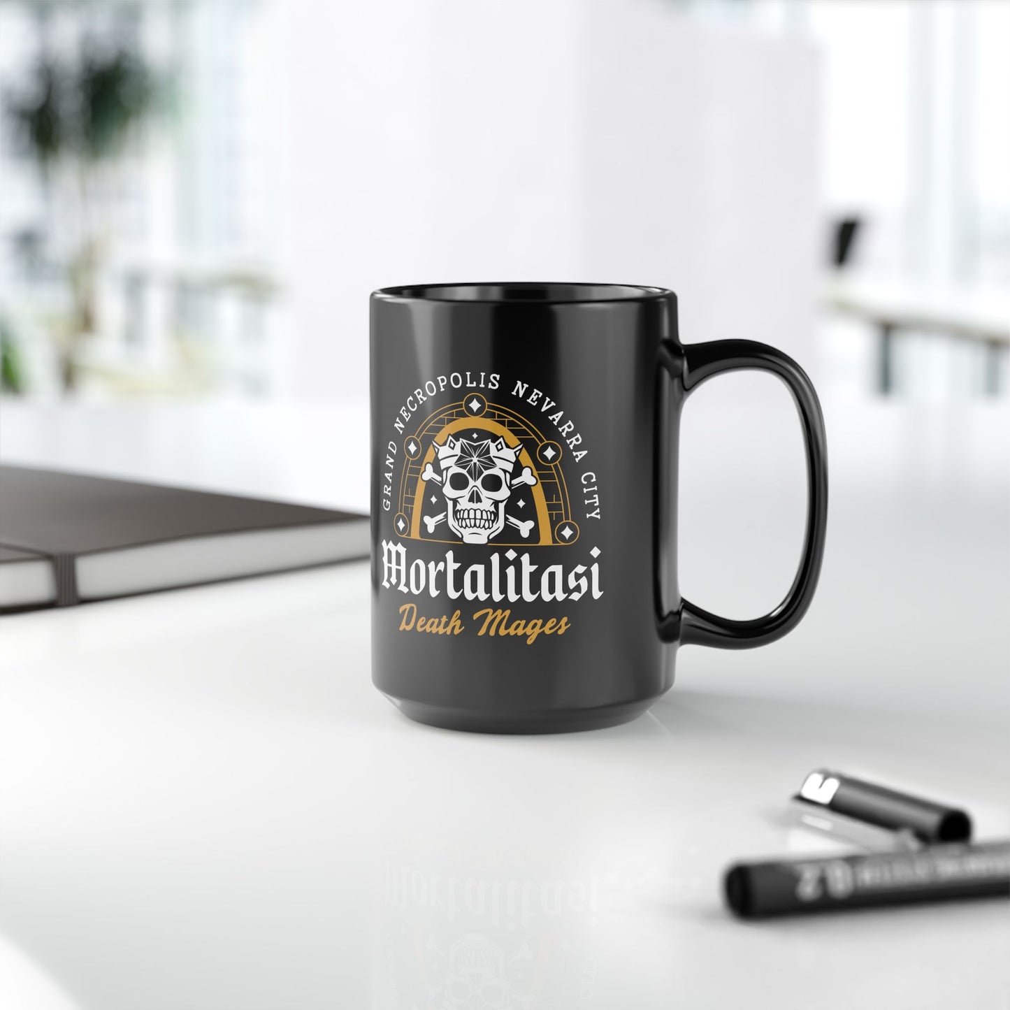 Mortalitasi Mages Emblem Black Mug