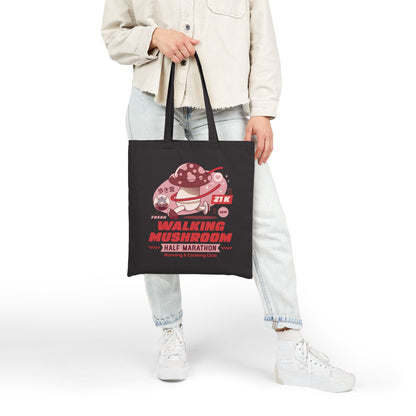 Walking Mushroom Marathon Cotton Canvas Tote Bag