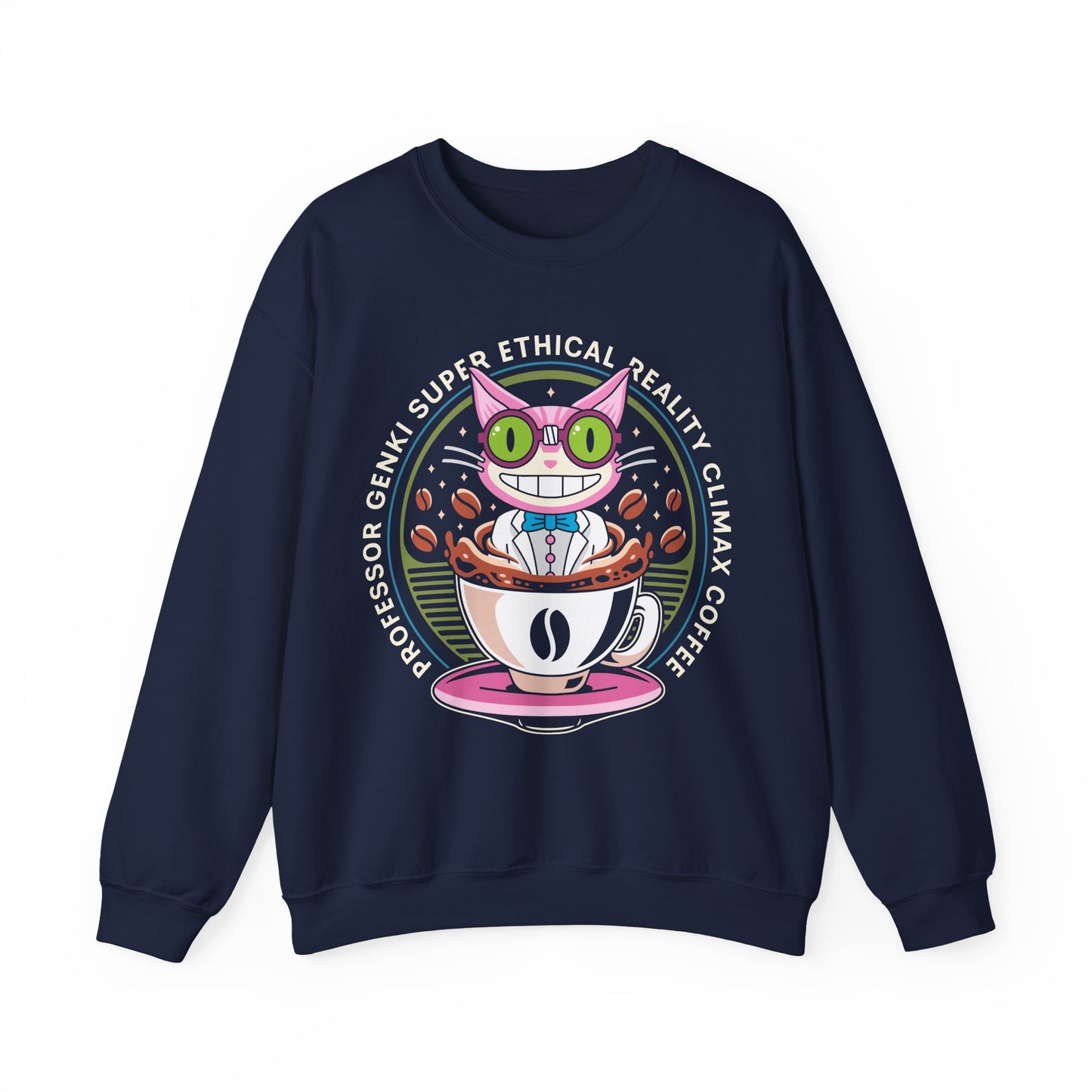 Steelport Cat Coffee Emblem Crewneck Sweatshirt