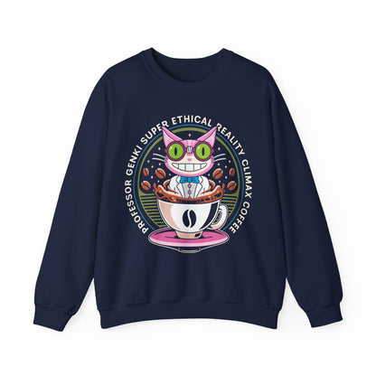 Steelport Cat Coffee Emblem Crewneck Sweatshirt