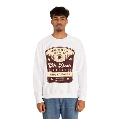 Oh Deer Diner Emblem Unisex Crewneck Sweatshirt