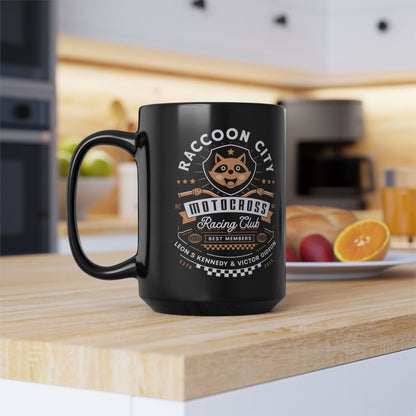 Raccoon City Racing Club Emblem Black Mug